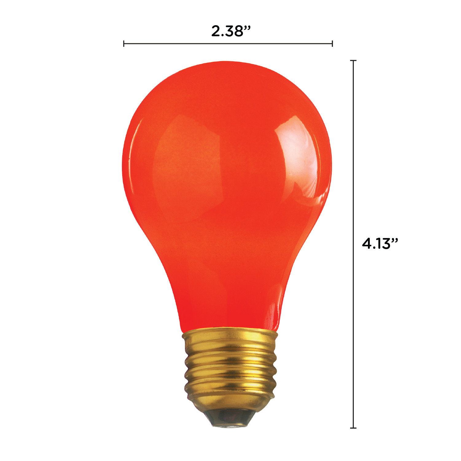4 Pack CERAMIC SOLID RED BULBS A19 25W 120V Medium E26 Base 25A19 Dimmable