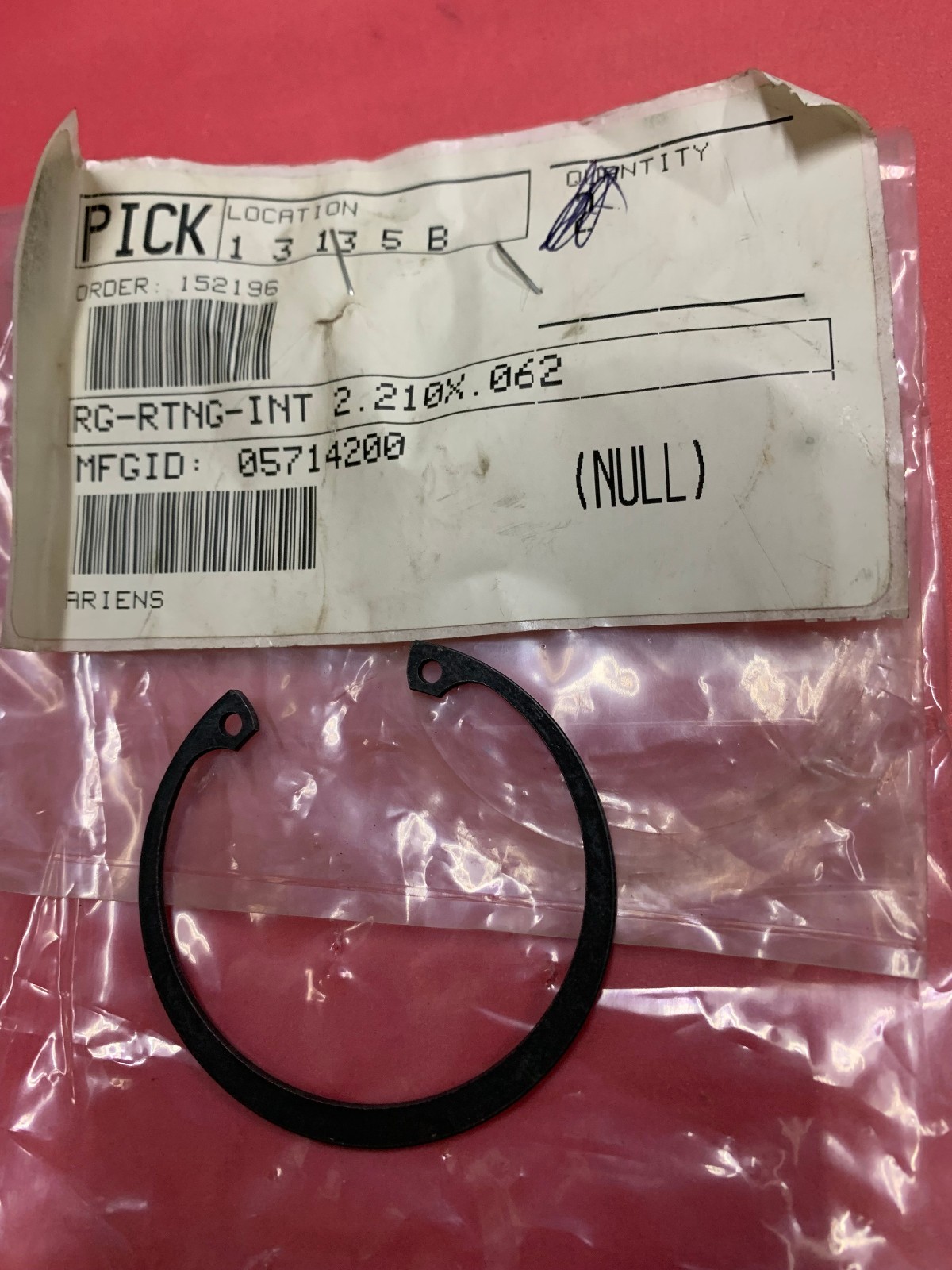 Ariens Gravely 05714200 Internal Retaining Ring, 2.210 X .062