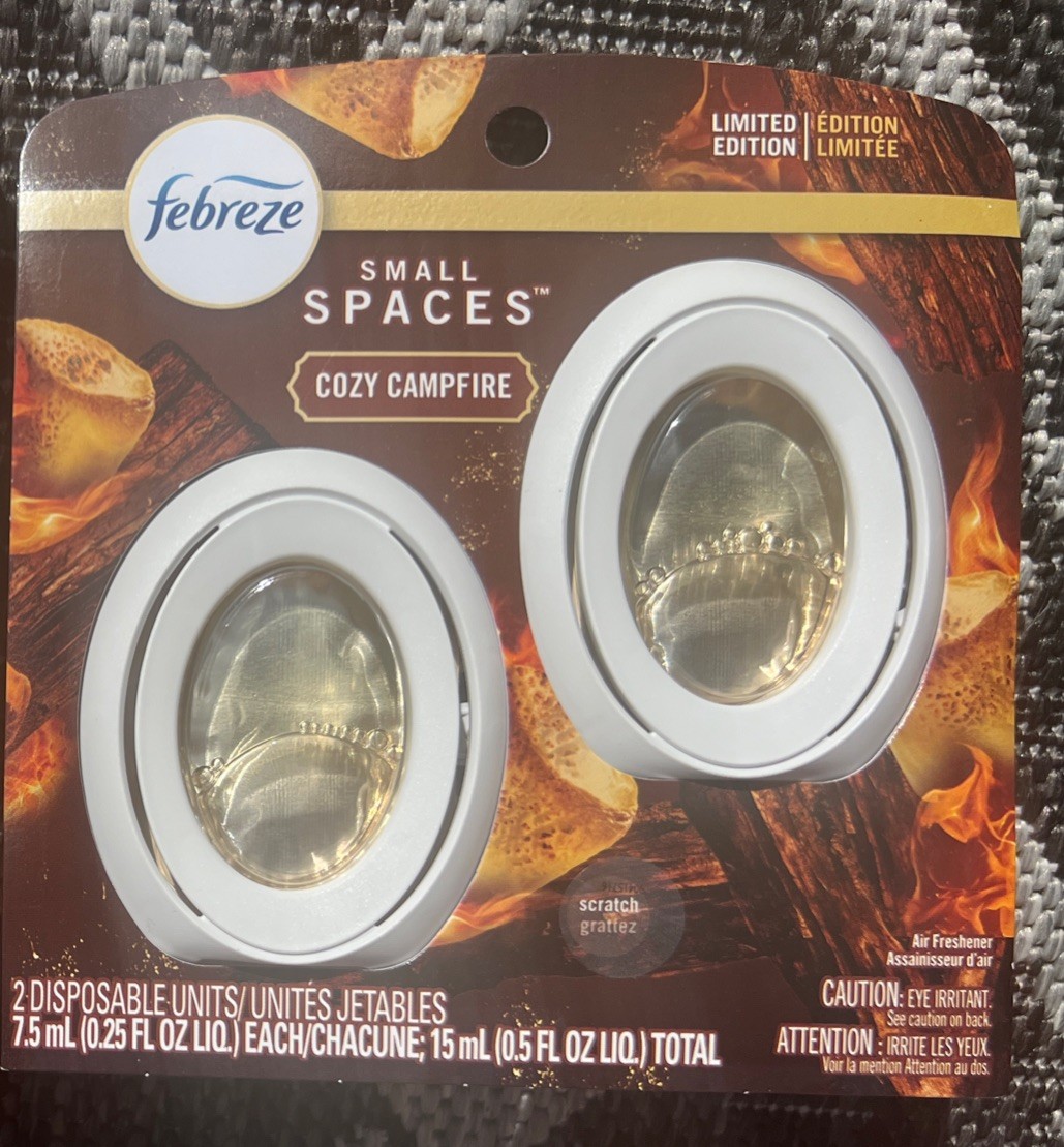 2 FEBREZE SMALL SPACES LIMITED Edition COZY CAMPFIRE AIR FRESHENER HTF