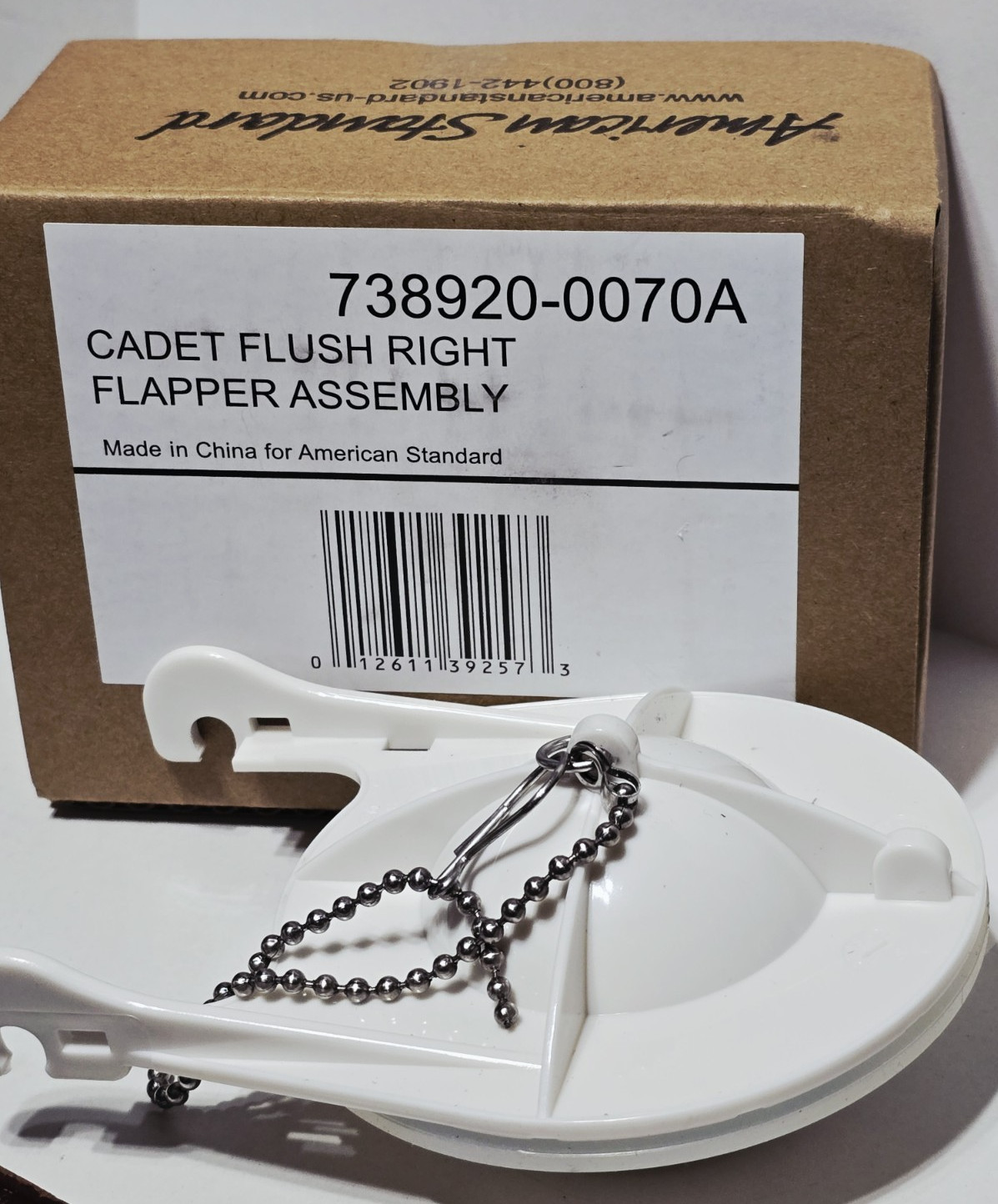 OEM American Standard 738920-0070A Flapper, Cadet 3, White – NEW