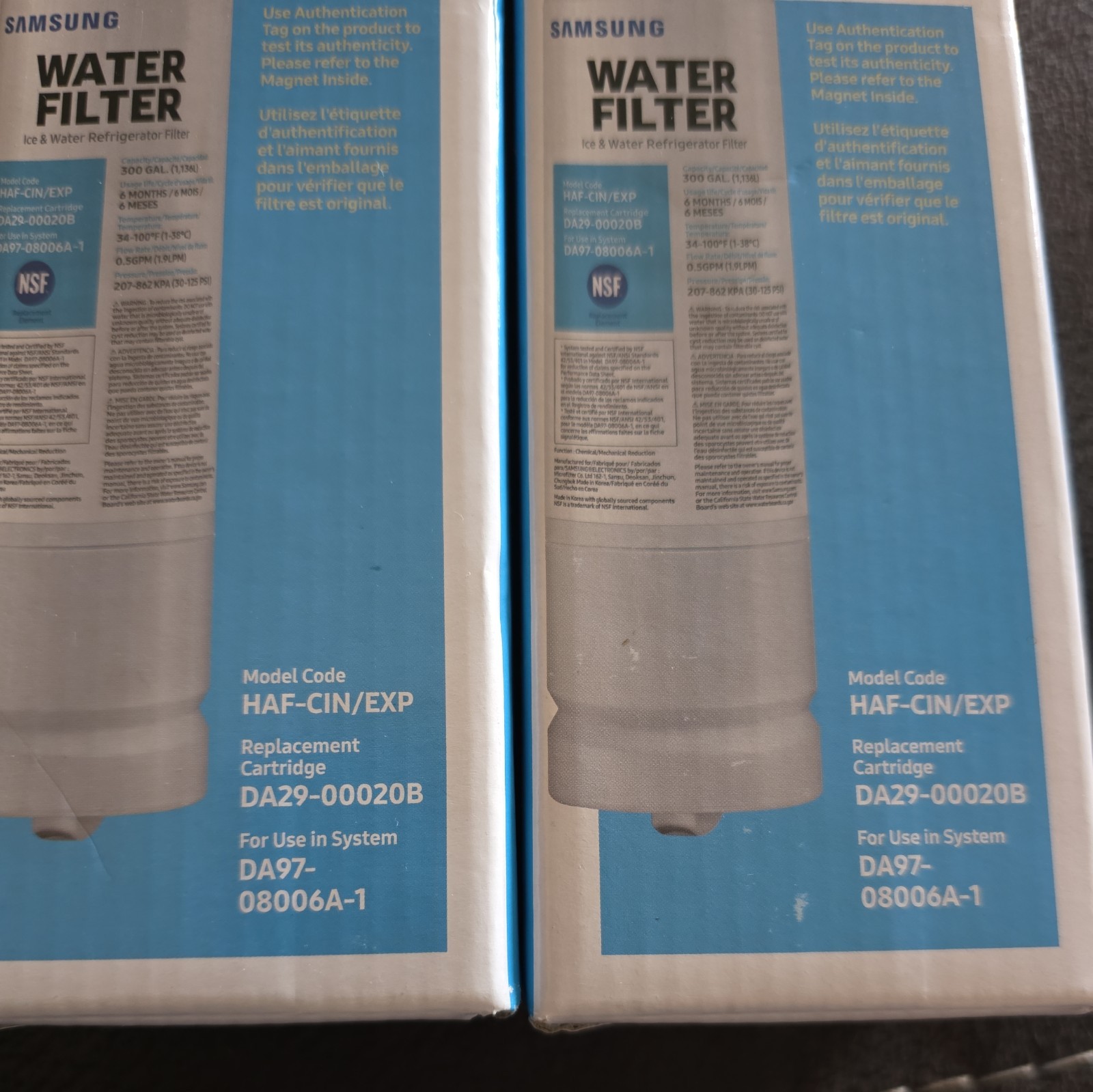2 Pack Samsung DA29-00020B HAF-CIN/EXP Refrigerator Water Filters Genuine