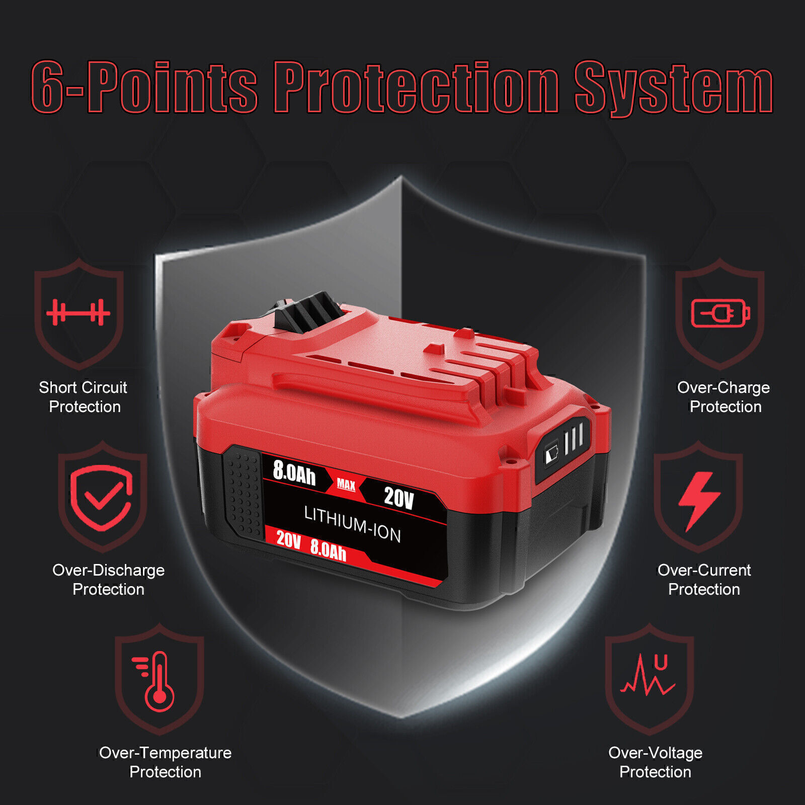 For Craftsman V20 MAX 20 Volt 8.0Ah 3 Ah Lithium Battery CMCB204 CMCB202 CMCB201
