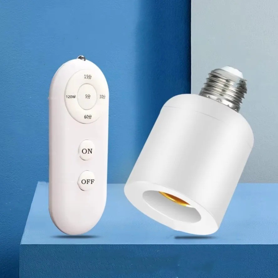 Wireless Remote Control Light Lamp E27 Screw Bulb Base Holder Cap Socket Switch