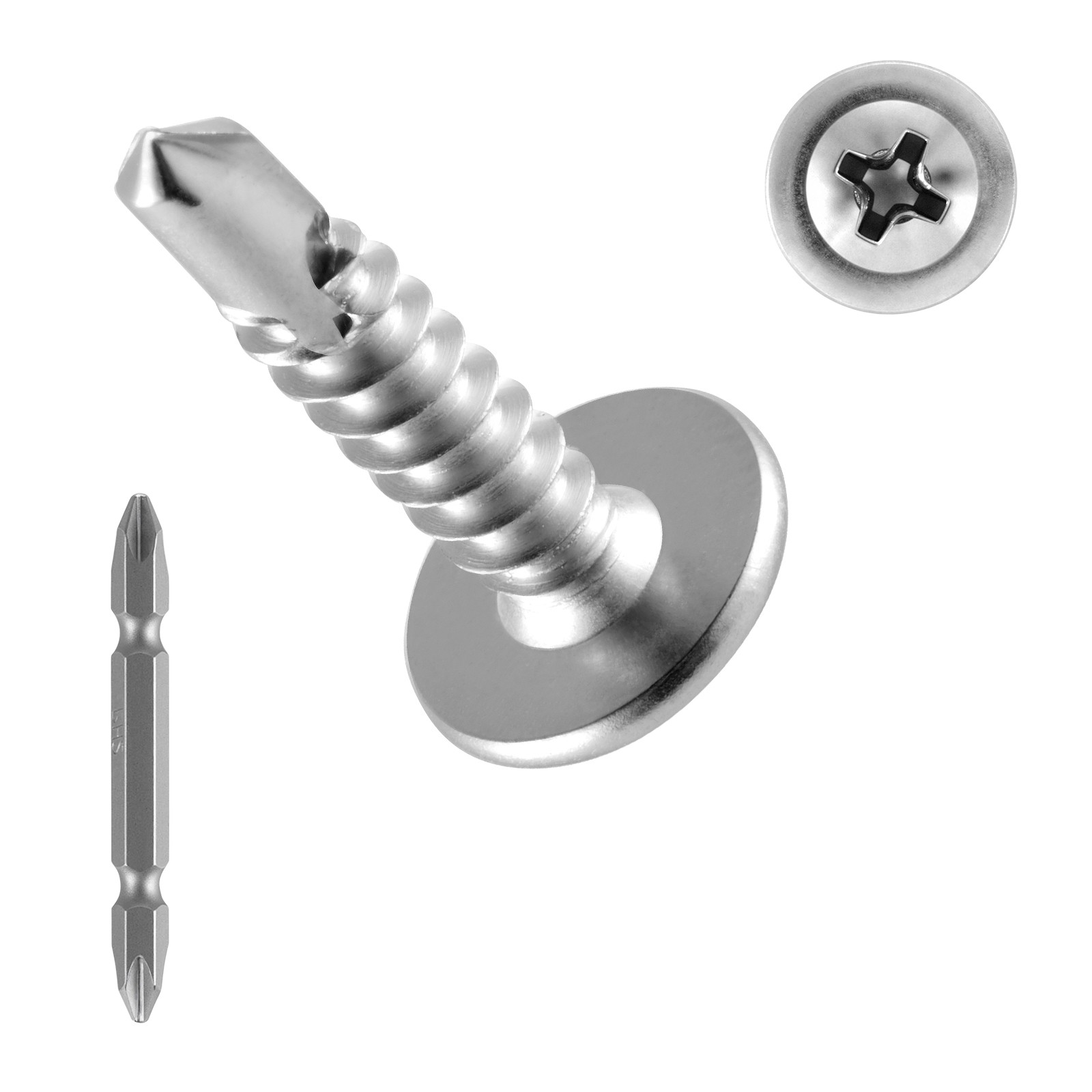 Self Tapping/Drilling Screws 3/4 Inch Stainless Steel Phillips Wafer Head 350pcs