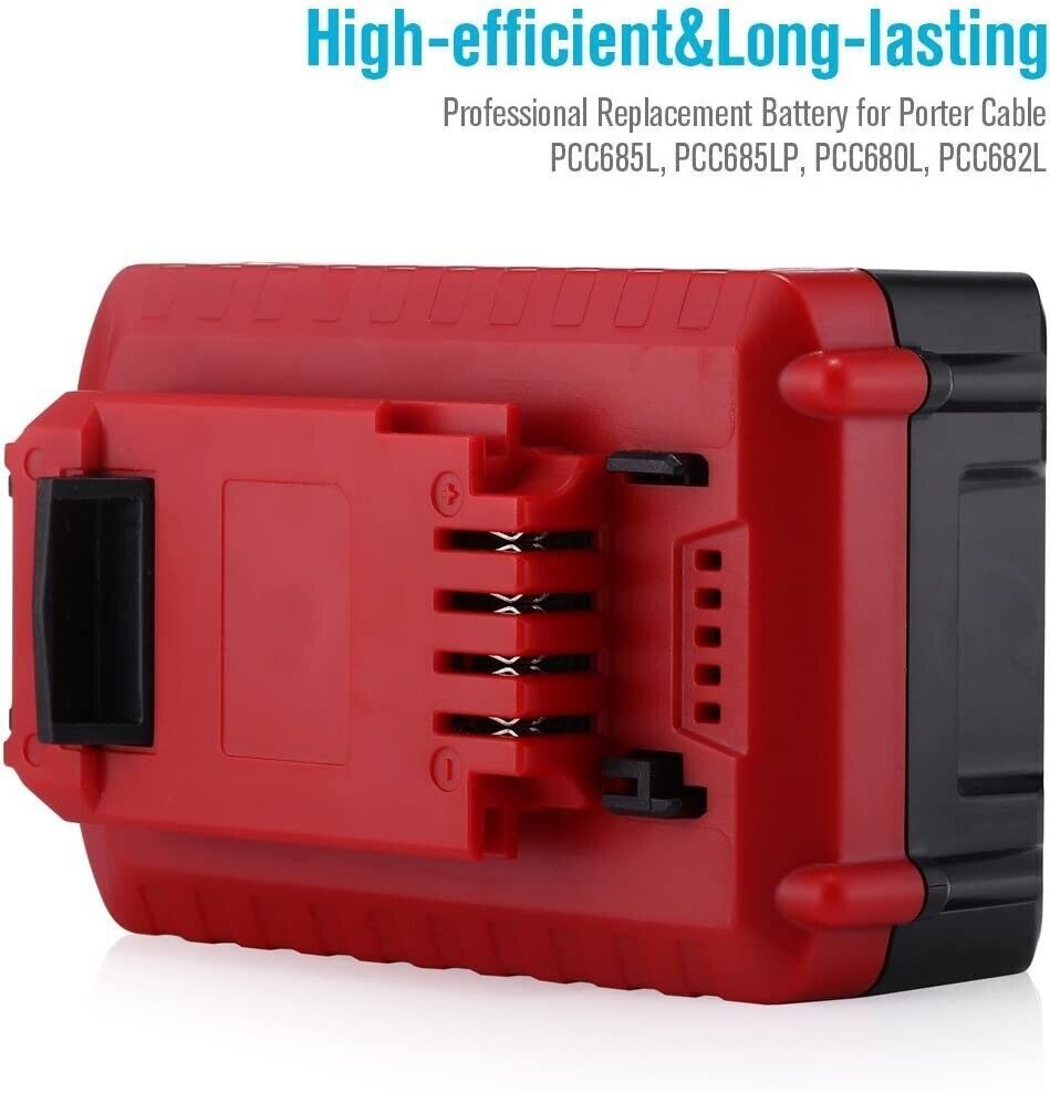 2PCS 8.0Ah For Porter Cable Battery 20V MAX Lithium Ion PCC680L PCC685L /Charger