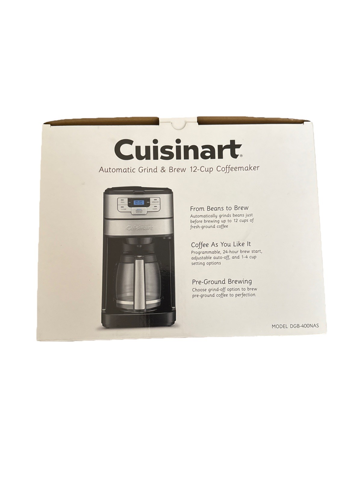 Cuisinart Automatic Grind & Brew 12 Cup Coffee Maker Black Stainless Steel