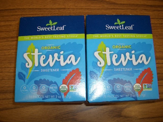 2 Boxes Sweet Leaf Organic Stevia Sweetener 70 Packets in each box Exp 4/29/2028