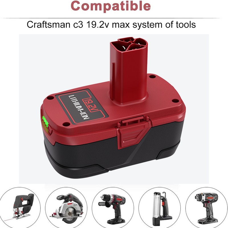 For CRAFTSMAN C3 19.2 VOLT LITHIUM DIEHARD BATTERY PACK 315.PP2011 2PCS 8.0Ah