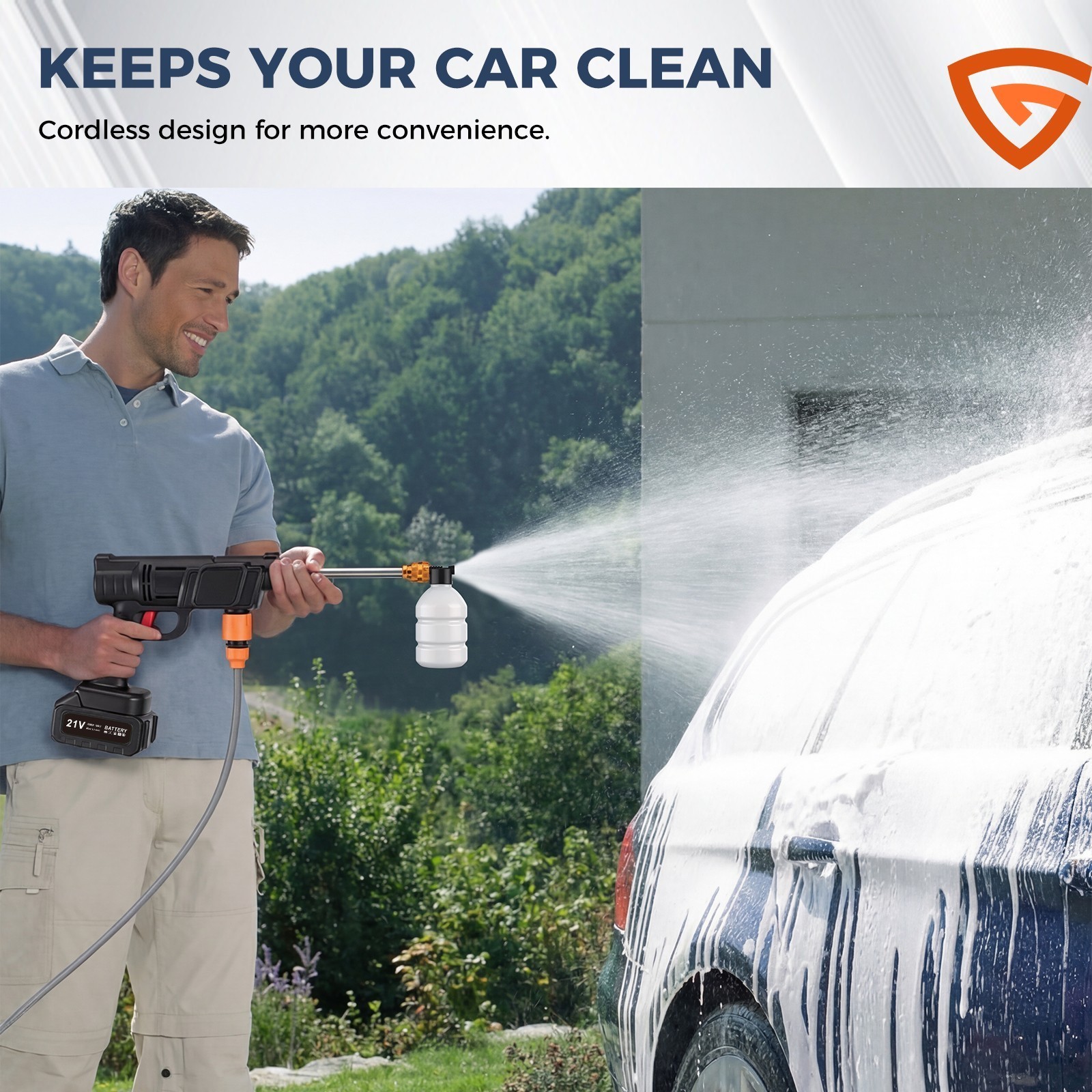Water Pressure Washer For vehicles Portable 70 dB US 1.2mpa/145PSI Cordless
