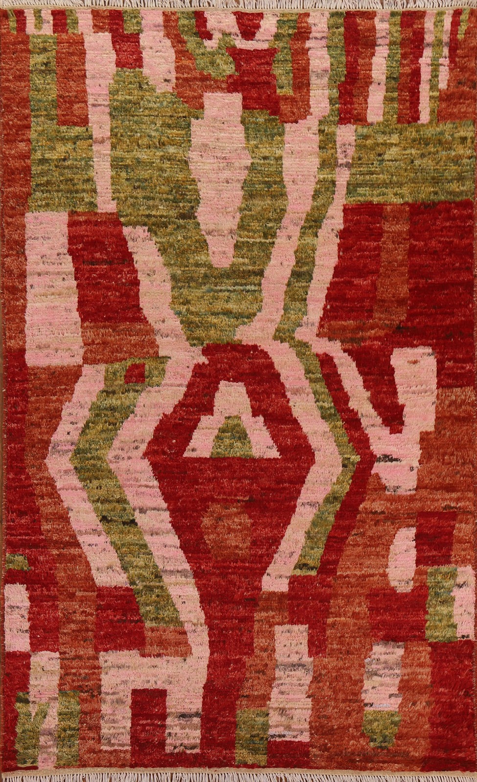 Abstract Moroccan Area Rug 5×8 Hand-knotted Wool Oriental Carpet for Any Room