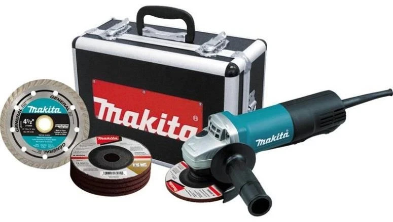 Makita 9557PBX1 4 1/2 inch Angle Grinder KIT CARRY CASE & DISC NEW 1758796