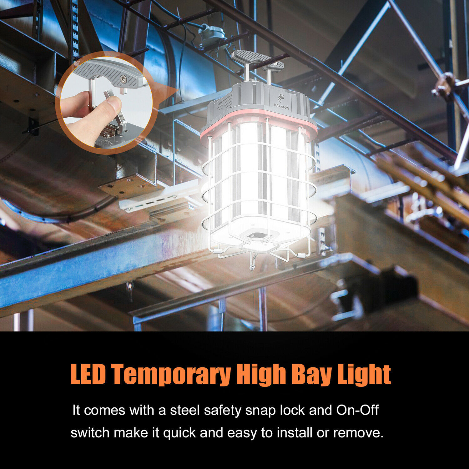 80W 100W 125W 150W LED Temporary Work Light Linkable Construction Jobsite Light