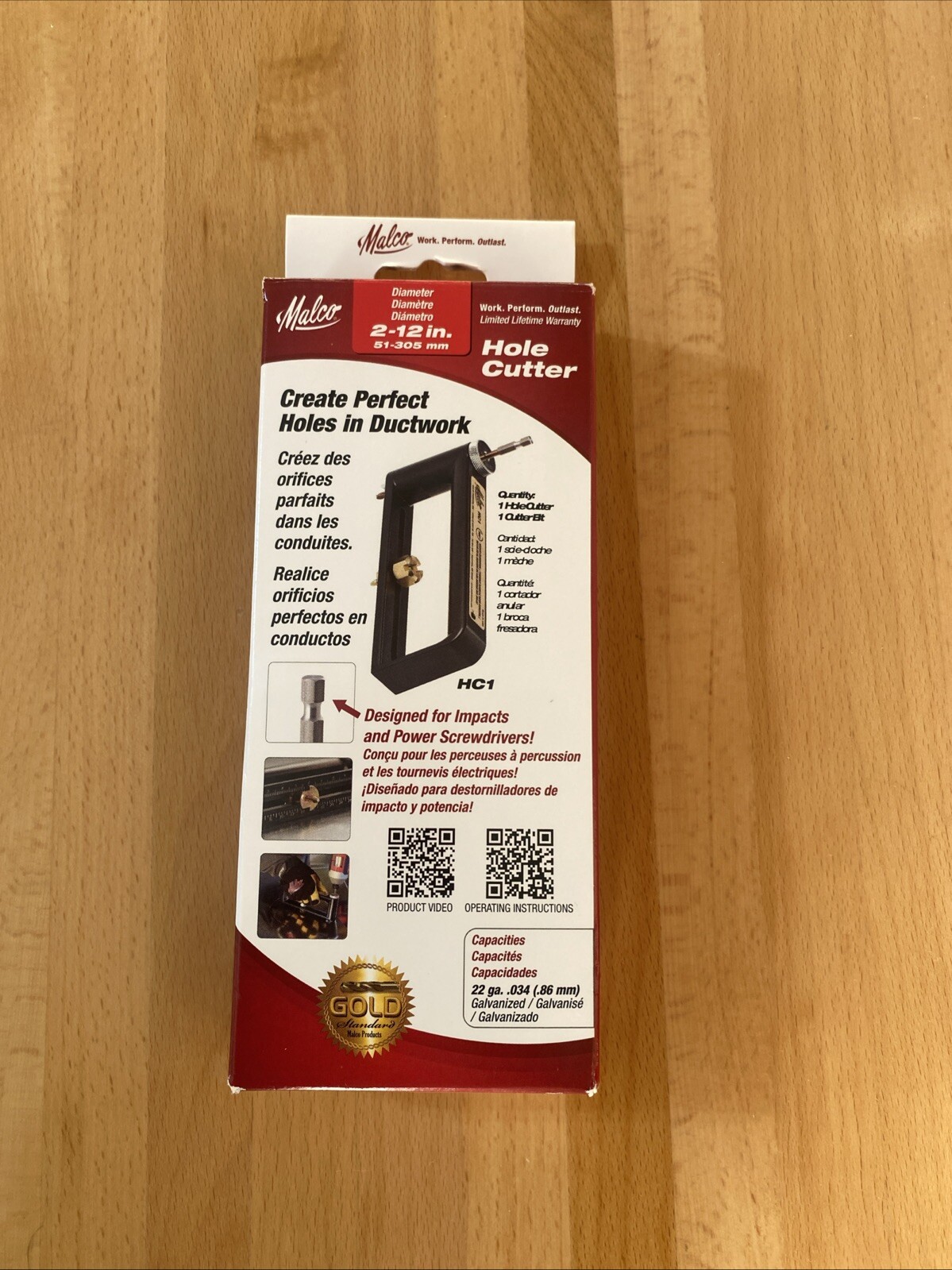 Malco HC1 2-12in Ductwork Hole Cutter