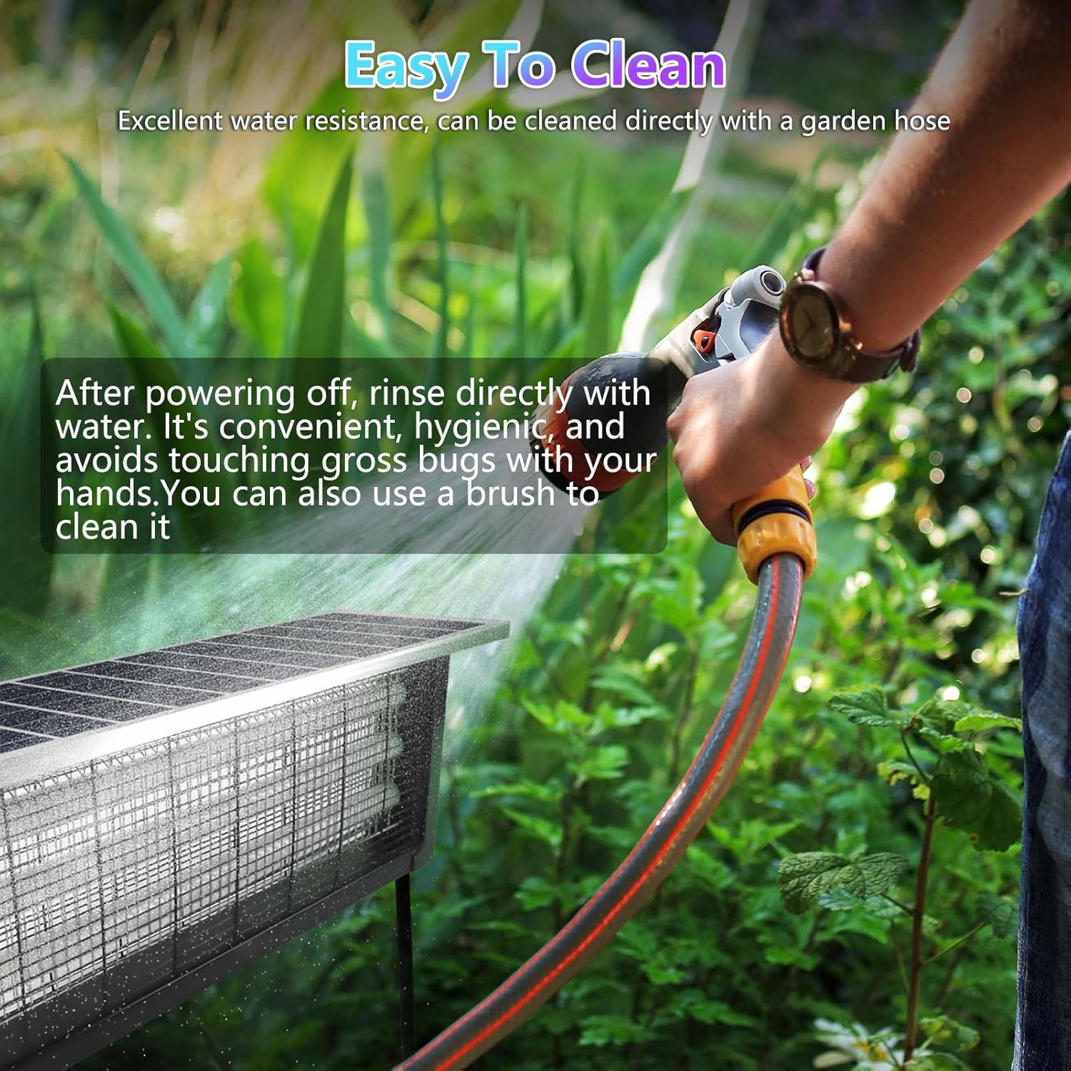 Solar Bug Zapper Outdoor Mosquito Zapper 4500V Waterproof Rechargeable Fly Trap