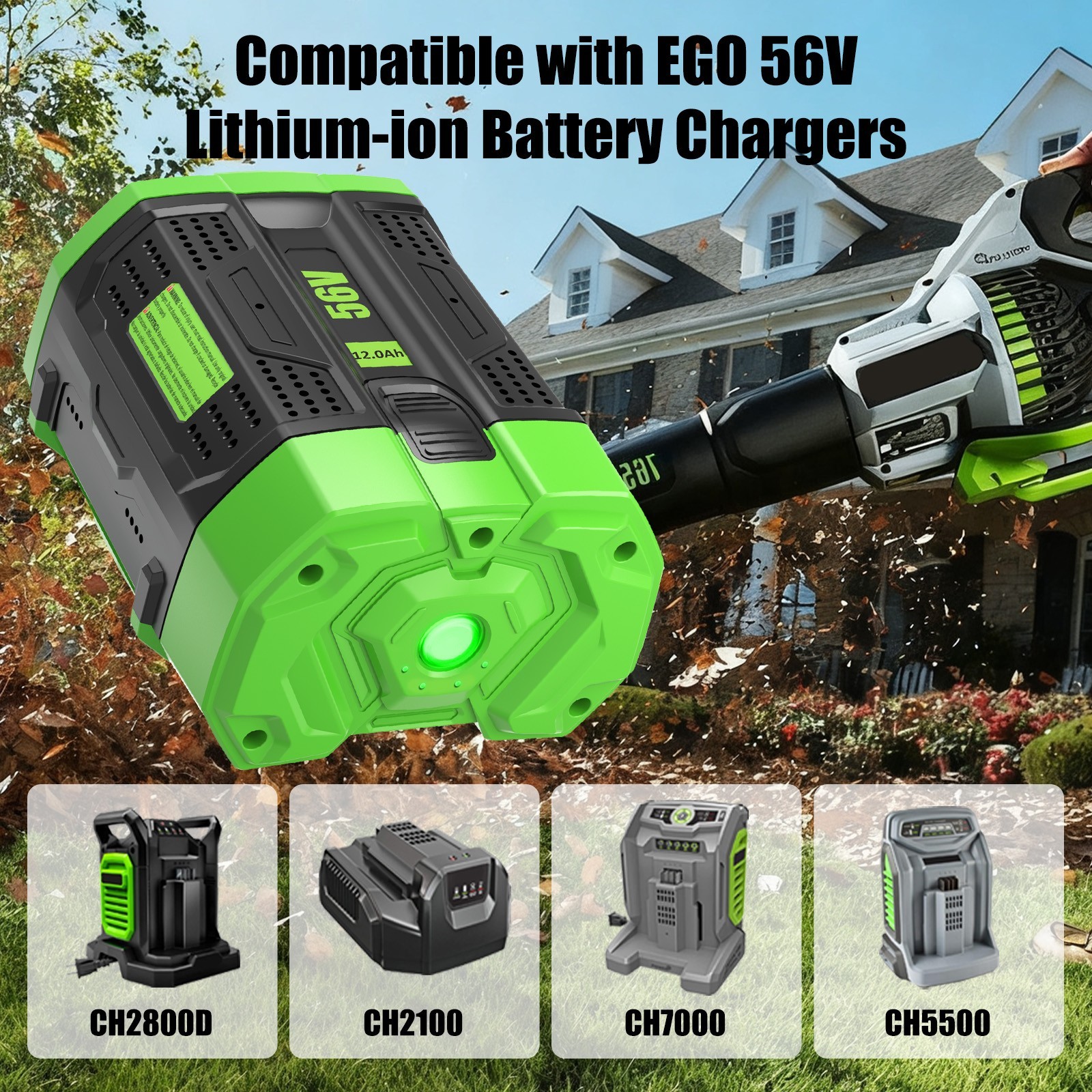56V 12.0Ah For Genuine EGO BA6720T Power + 56V 12Ah Lithium Battery Replace