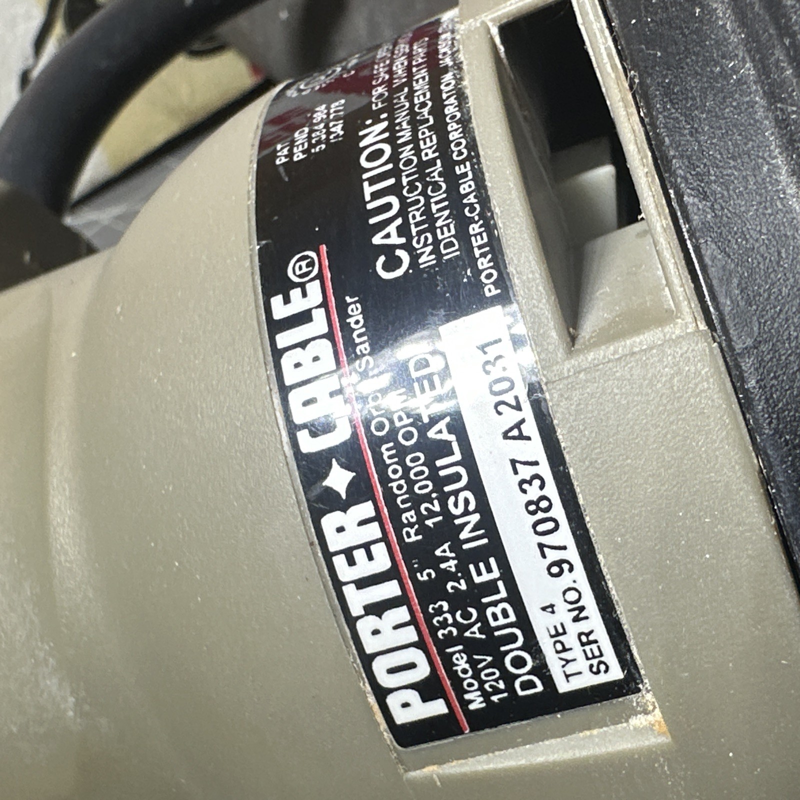 Porter Cable 5″ Random Orbit Sander Model 333 Made In USA