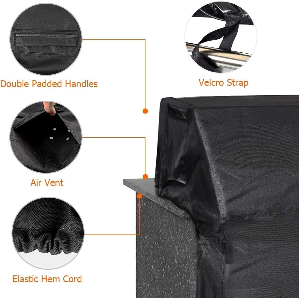iCOVER 32in 37in 45in 57in Built in BBQ Grill Cover,600D Heavyduty UV Resistant