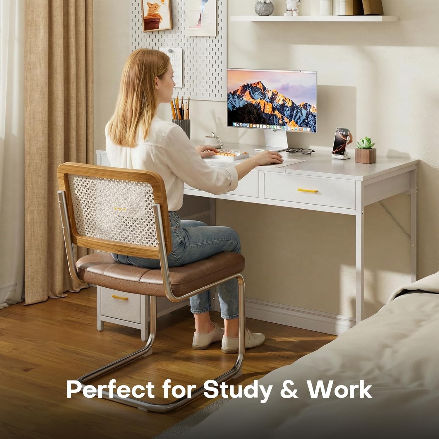 Computer Desk with 6 Drawers, Home Office Desk,Work Study Table for Bedroom