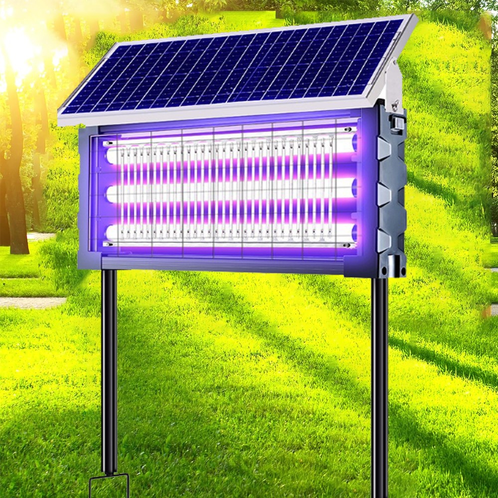 Solar Bug Zapper Outdoor, Mosquito Zapper Waterproof Electric Fly Zapper 4500V