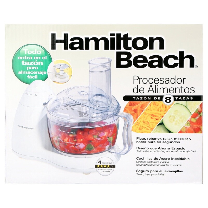 8 Cup Food Processor W/ Stainless Steel Blades & Dishwasher Safe Parts New