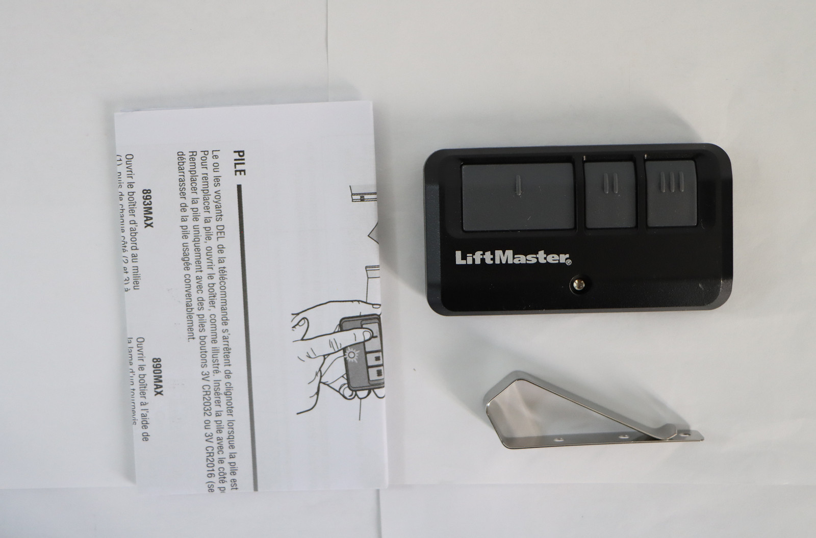 LiftMaster 893MAX 3 Button Visor Remote Control Garage Door Opener Pack of 1