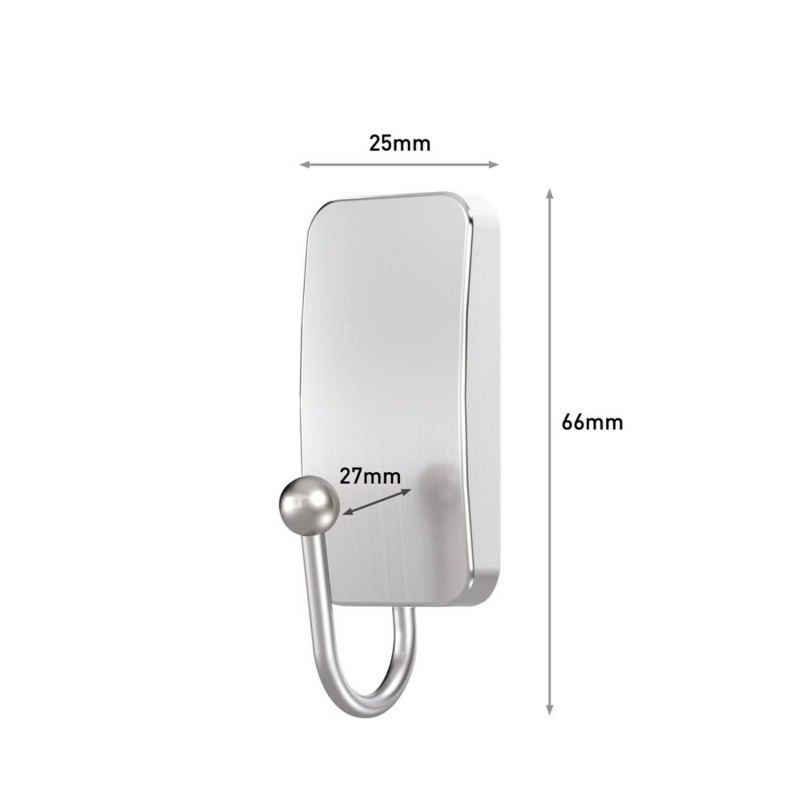 Small Brushed Nickel Hooks: Metal Wall Hooks, Painted Finish, 0.5 lb Capacity