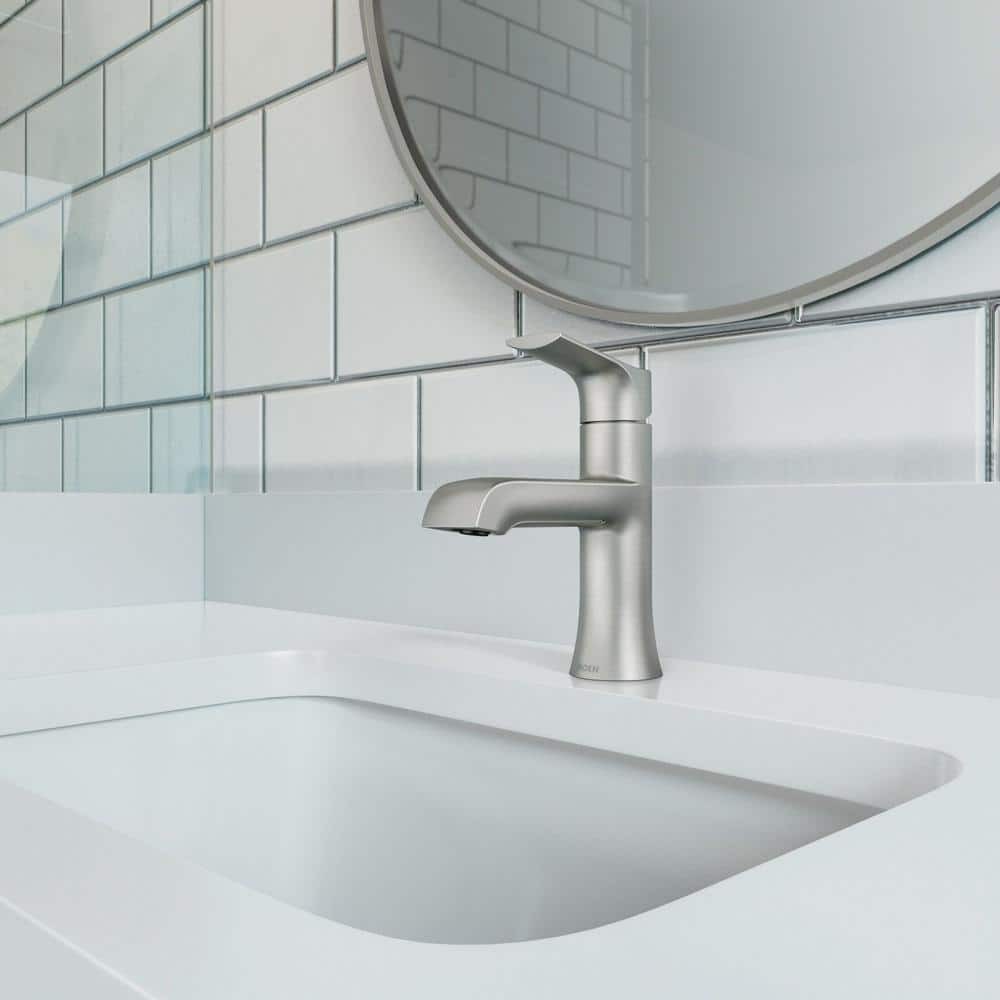 MOEN Liso Single Handle Bathroom Faucet Spot Resist Brushed Nickel
