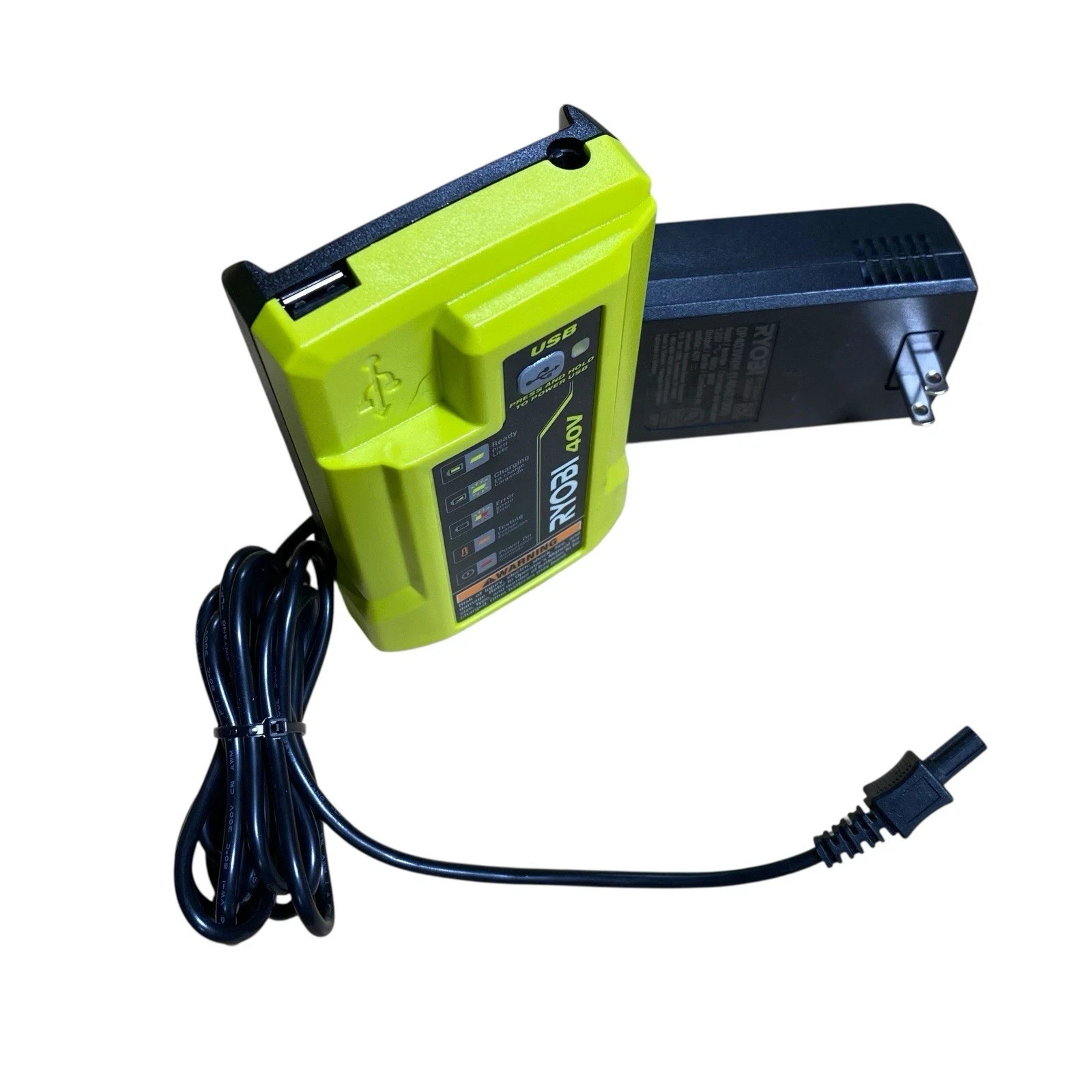 Ryobi OP403 40V Lithium-Ion 2-in-1 Battery/USB Charger – TESTED & WORKS!