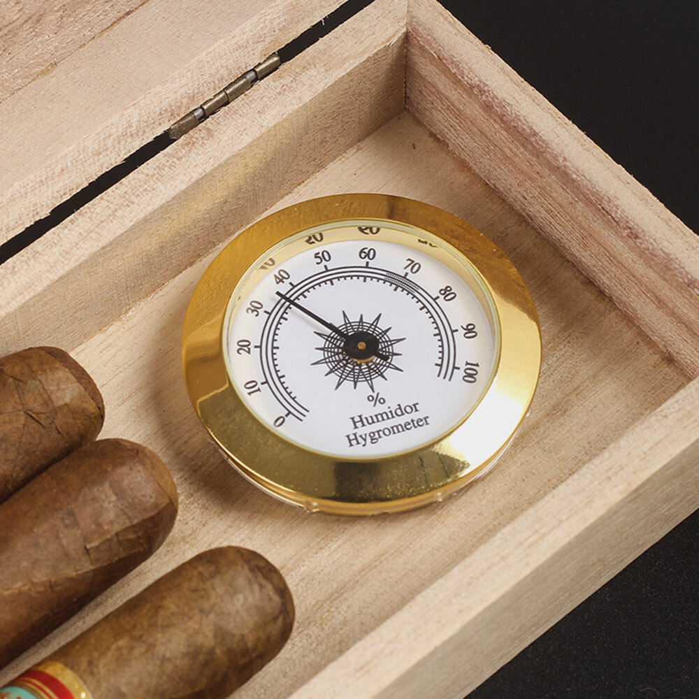 2 PCS Gold and Silver Frame 2″ Analog Hygrometer for Cigar Humidor Replacemen ^