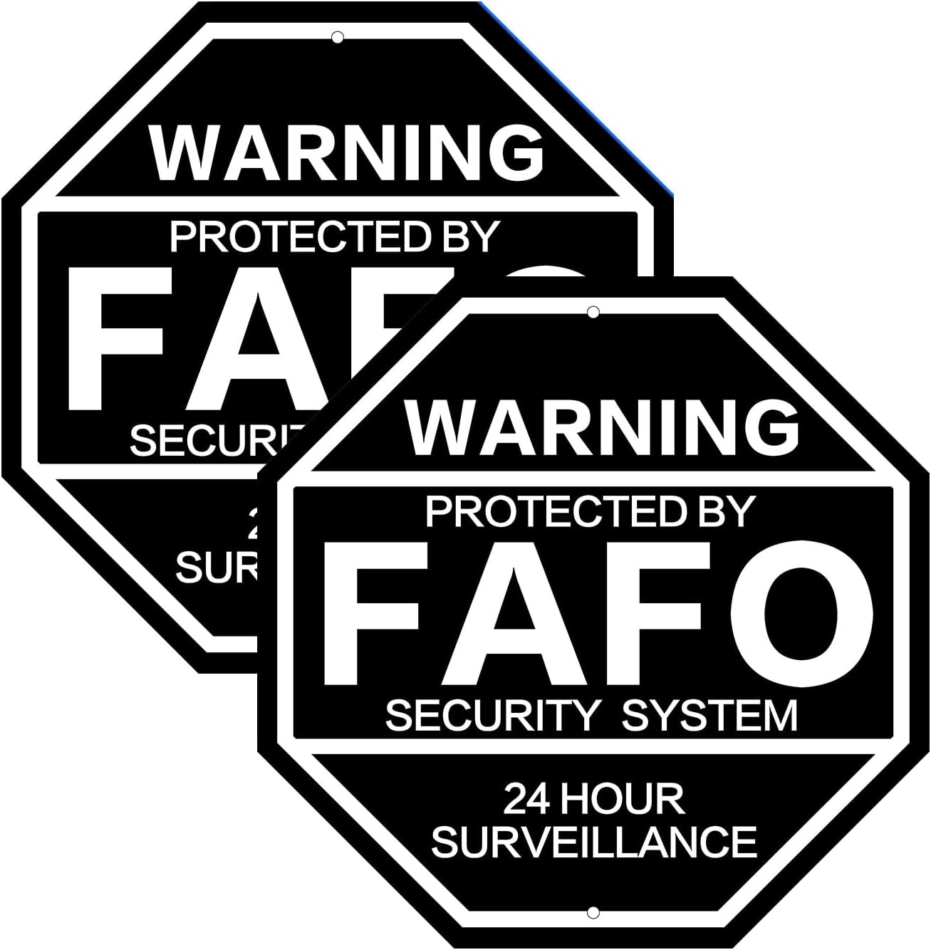 2Pack 10” X 10” Protected by FAFO Reflective Funny Security Sign, Weather-Resi