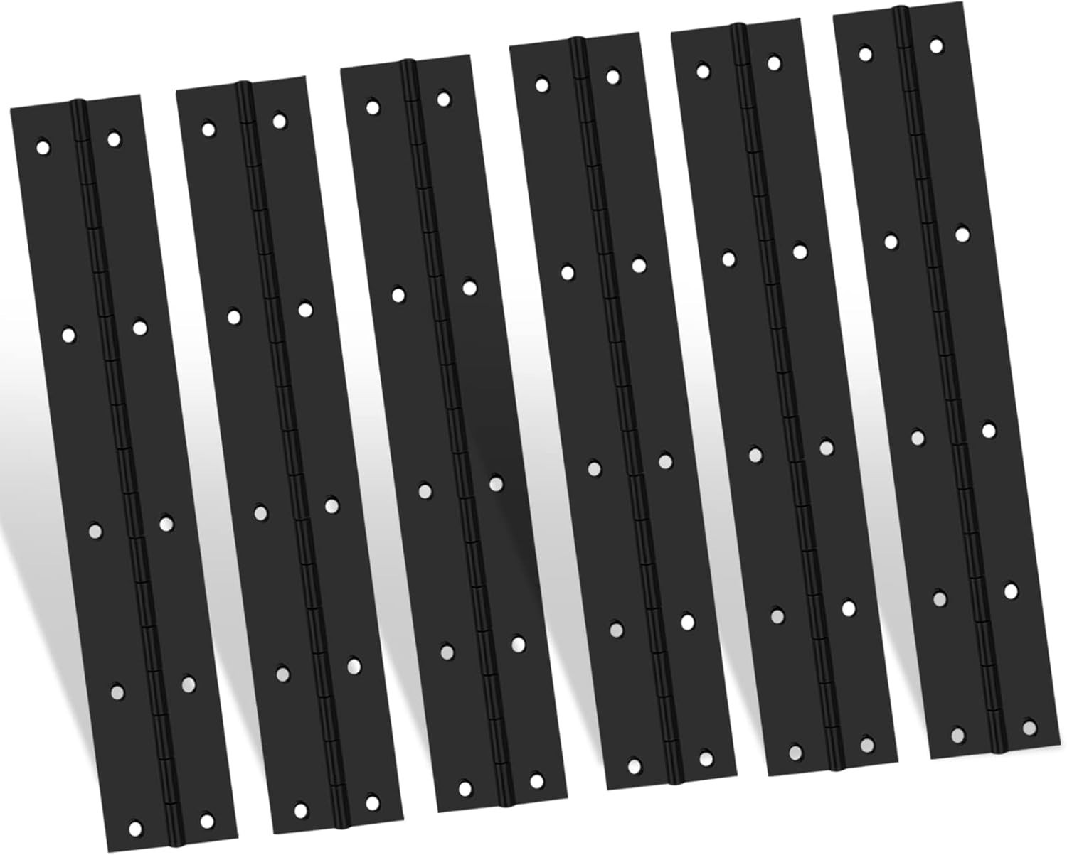 Durable 6-Inch Black Piano Hinge Set – 6PCS Stainless Steel 304 for Furniture