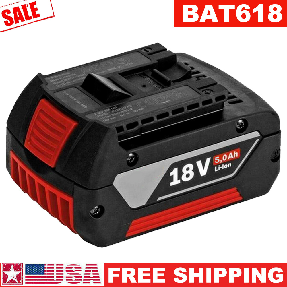 18V for Bosch BAT618 BAT609 5.0Ah Li-ion Battery BAT620 BAT610G BAT619G 24618-01