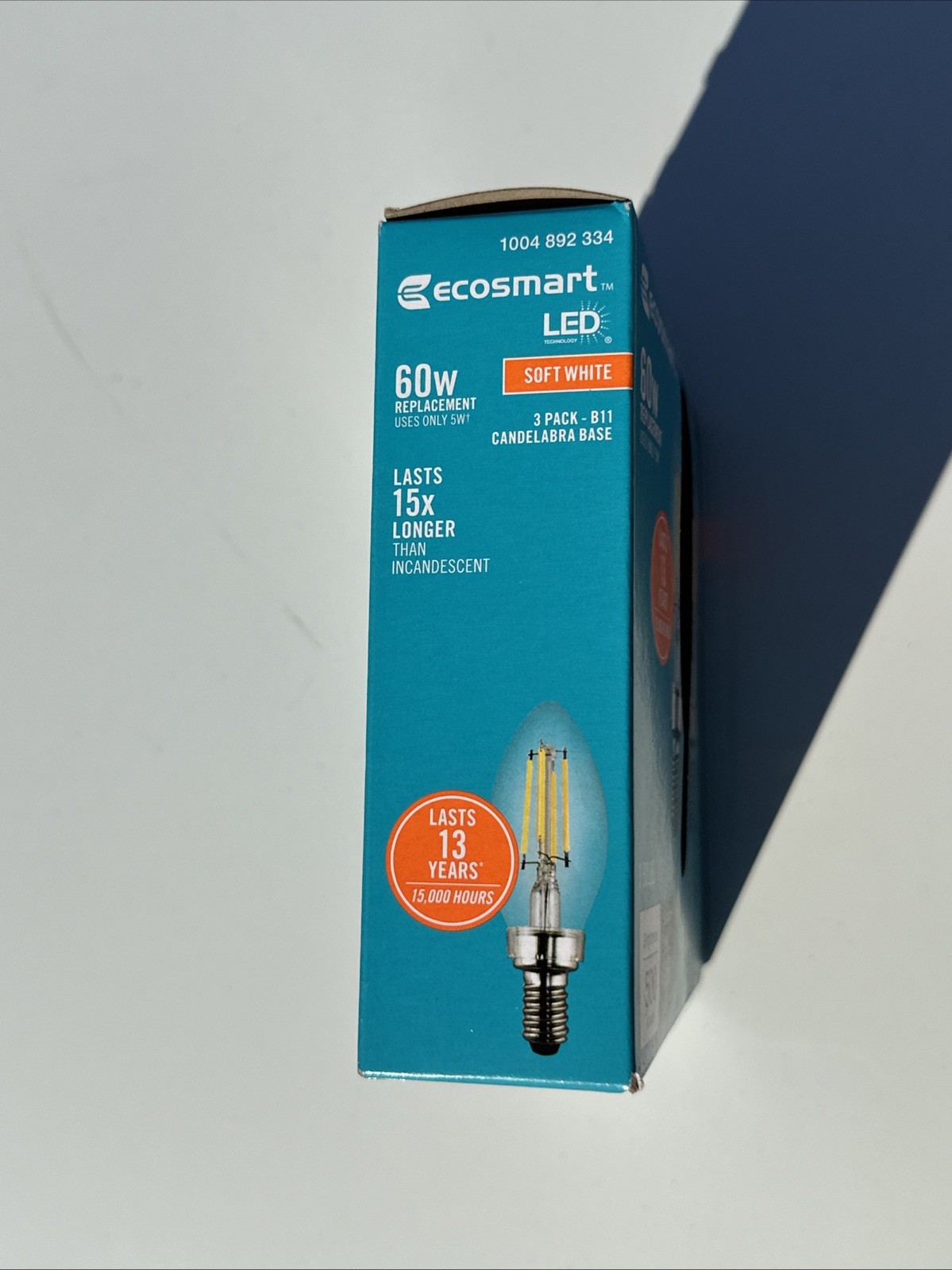 Ecosmart 60W B11 LED Soft White Dimmable Candelabra Base 3 Pack – Brand New