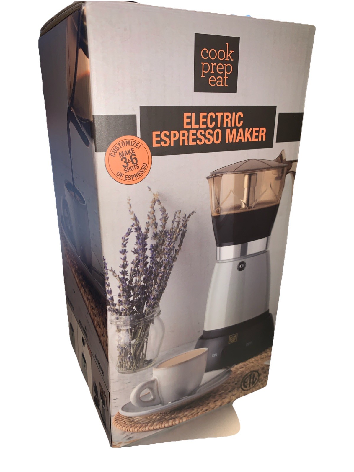 Cook Prep Eat Electric Espresso Maker Fresh In Less Than 10 Minutes Black &Amber