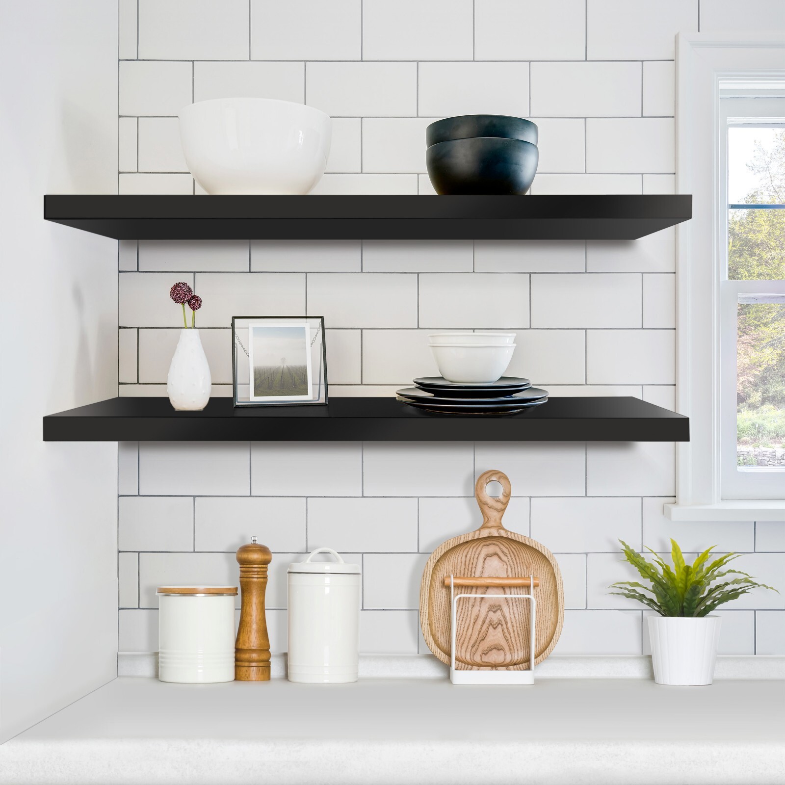 Sorbus Floating Shelves for Wall, 2 Pack (35 Inch) Long Wall-Mounted Shelves
