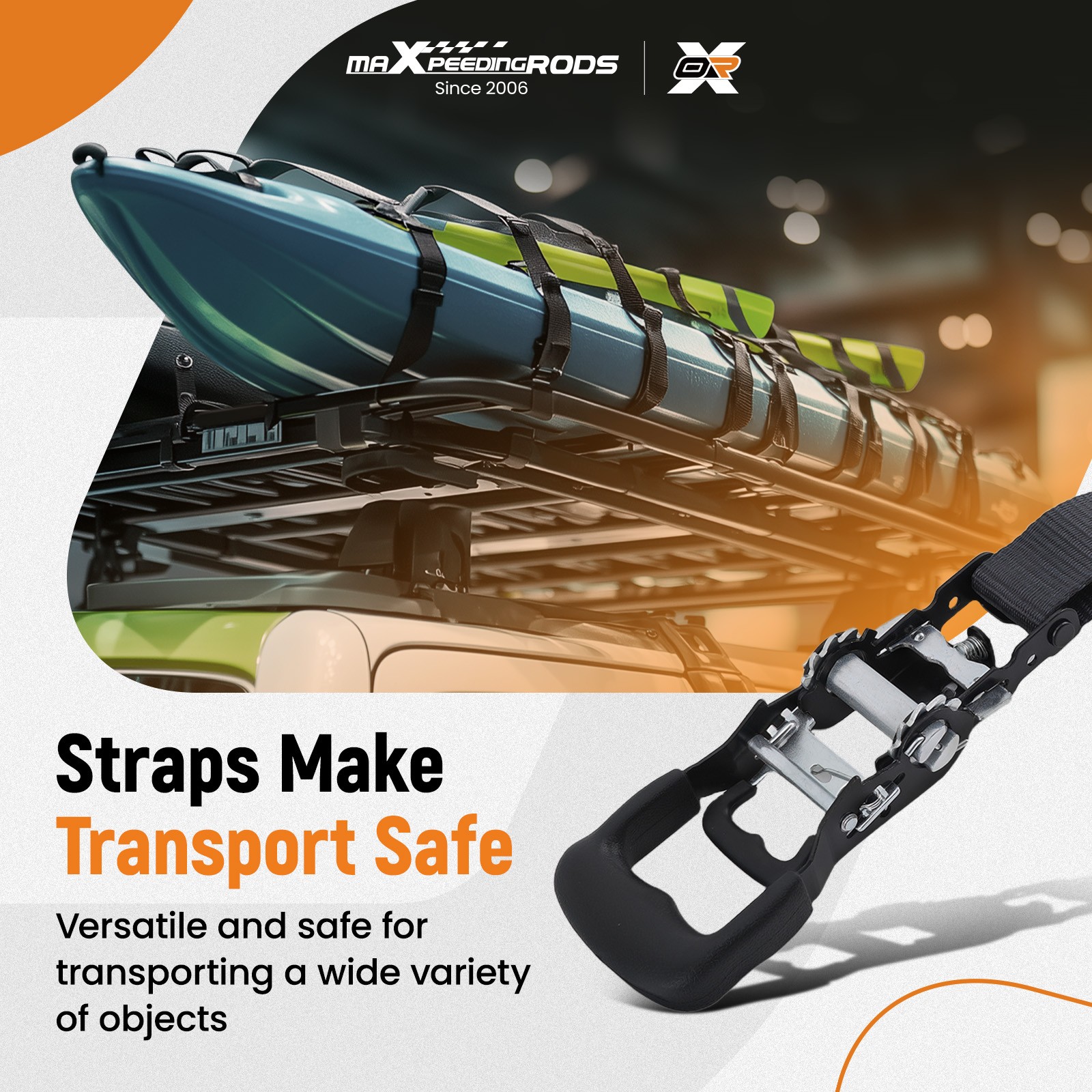 4 Pack Ratchet Tie Down Straps 1.6in x 8ft 5208 lbs Heaty Duty for Truck Black
