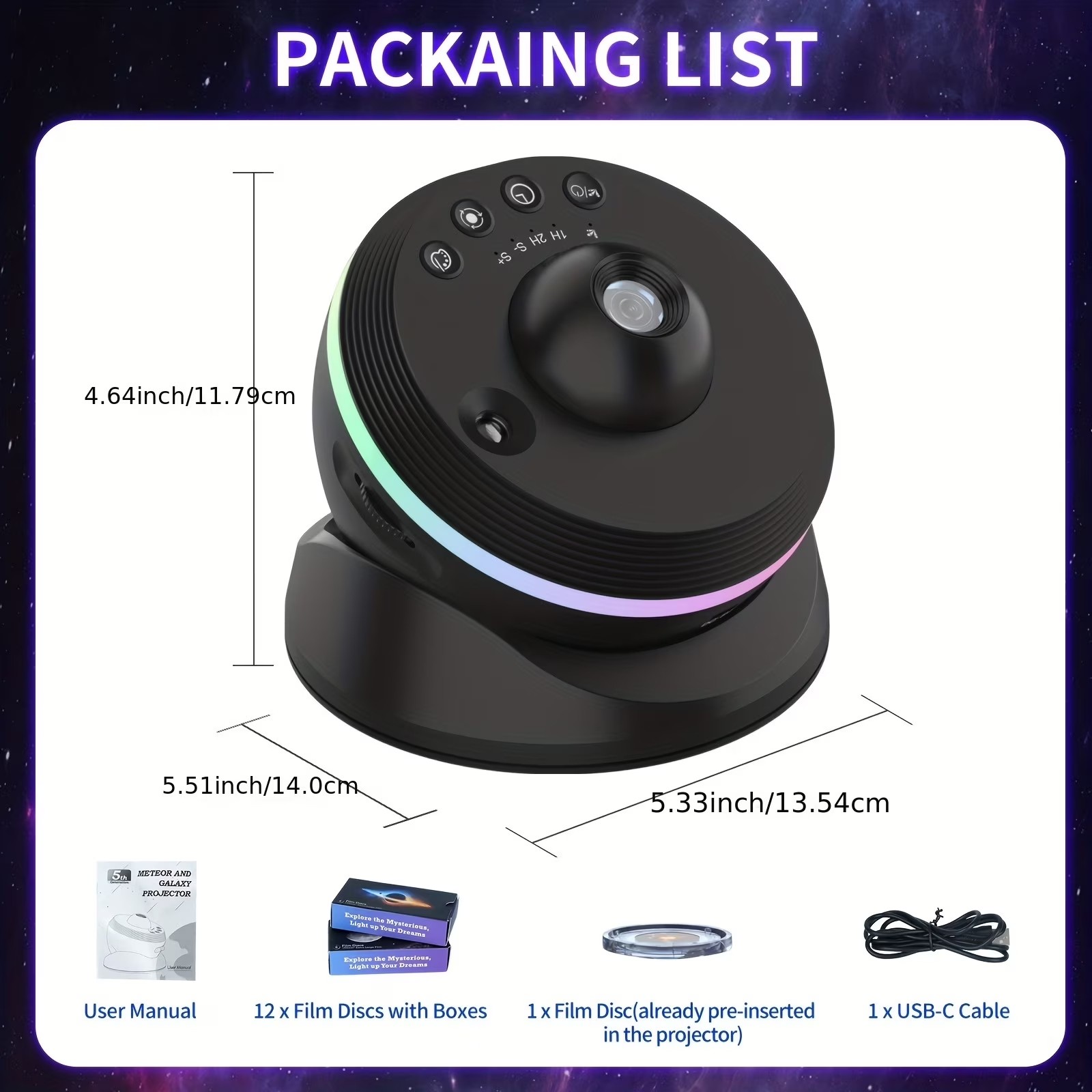13-in-1 Planetarium Galaxy Projector LED Space Mood Lamp for Adults & Kids