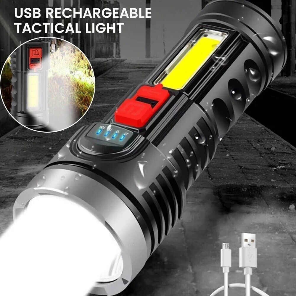 2X 990000000 Lumens Super Bright LED Tactical Flashlight Rechargeable Work Torch