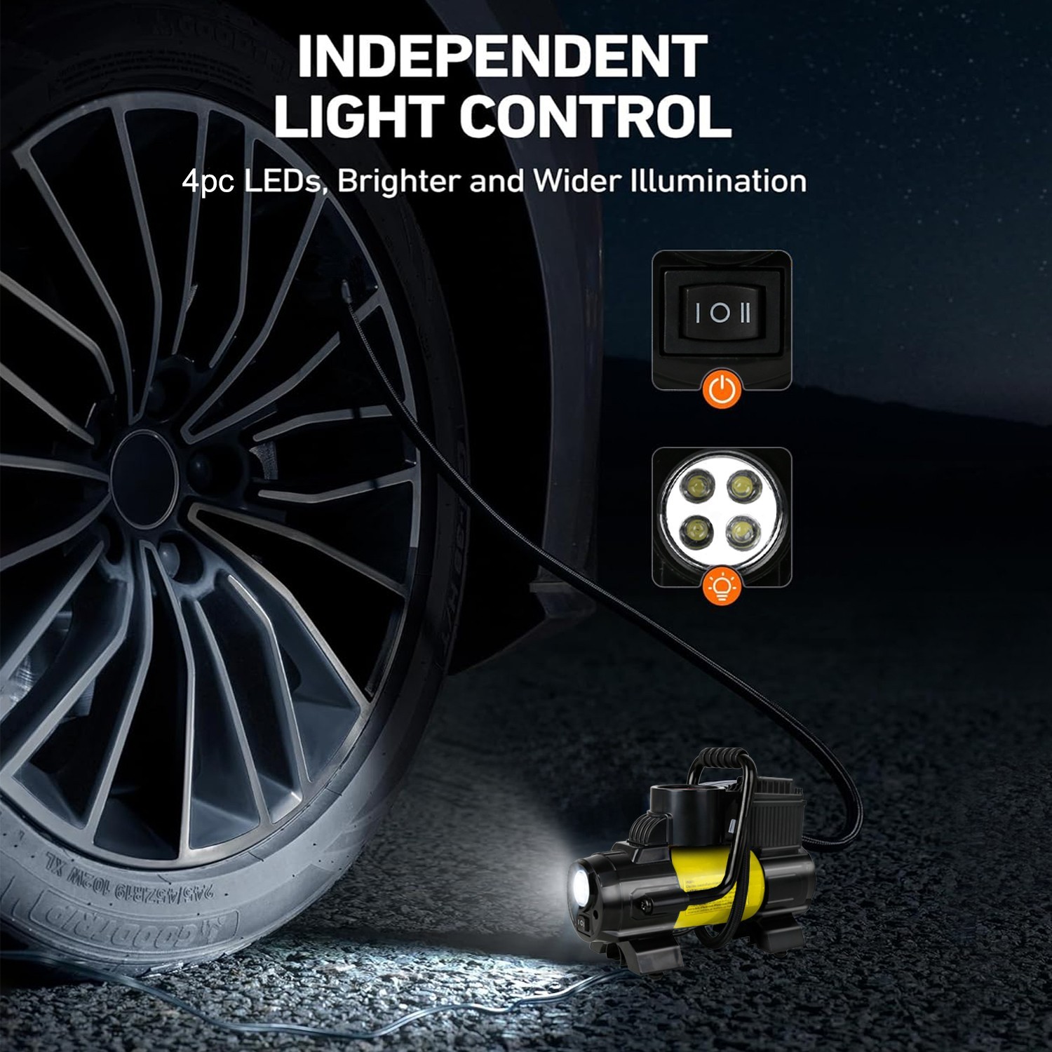 Heavy Duty 12V Portable 150PSI Car Tyre Auto Tire Inflator Pump Air Compressor