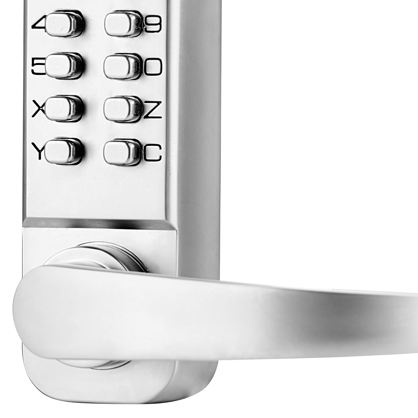 Mechanical Keyless Entry Door Lock 14 Key Mechanical Keypad Lock for Home Sliver