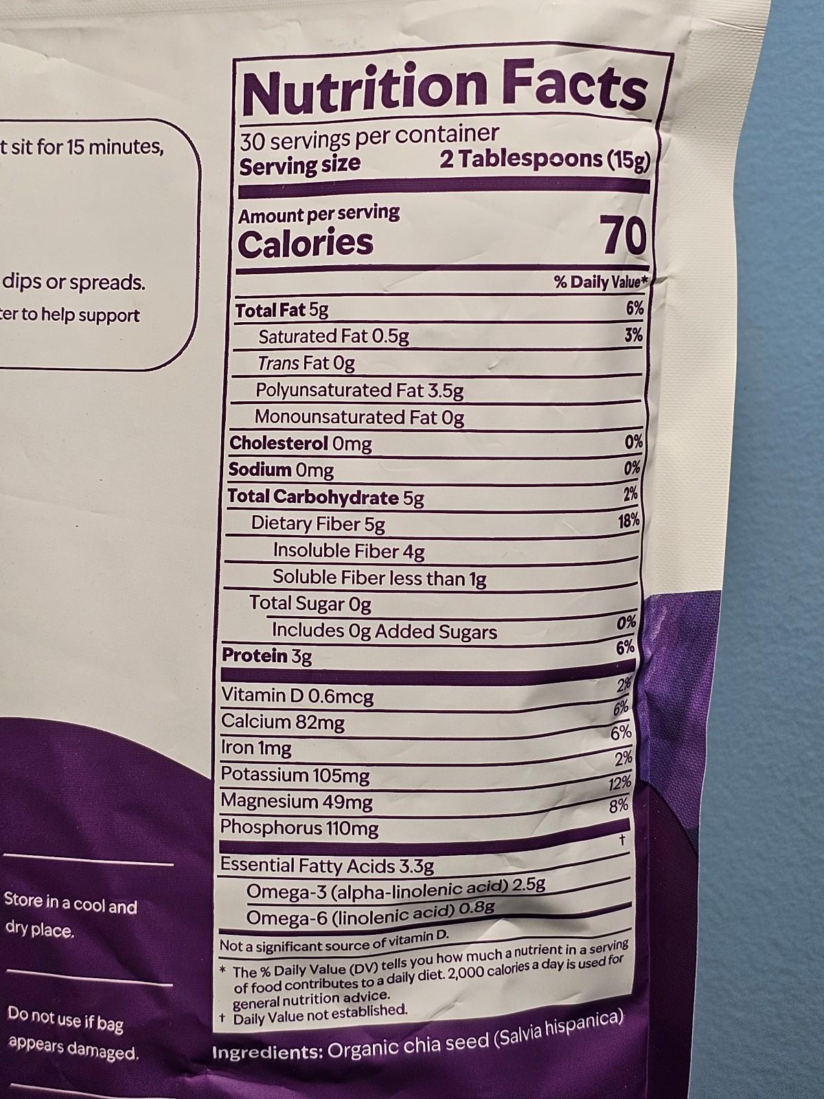 Live Pure Mila Micro Sliced Chia Seeds 16 oz – New / Sealed! Exp 3/6/2028