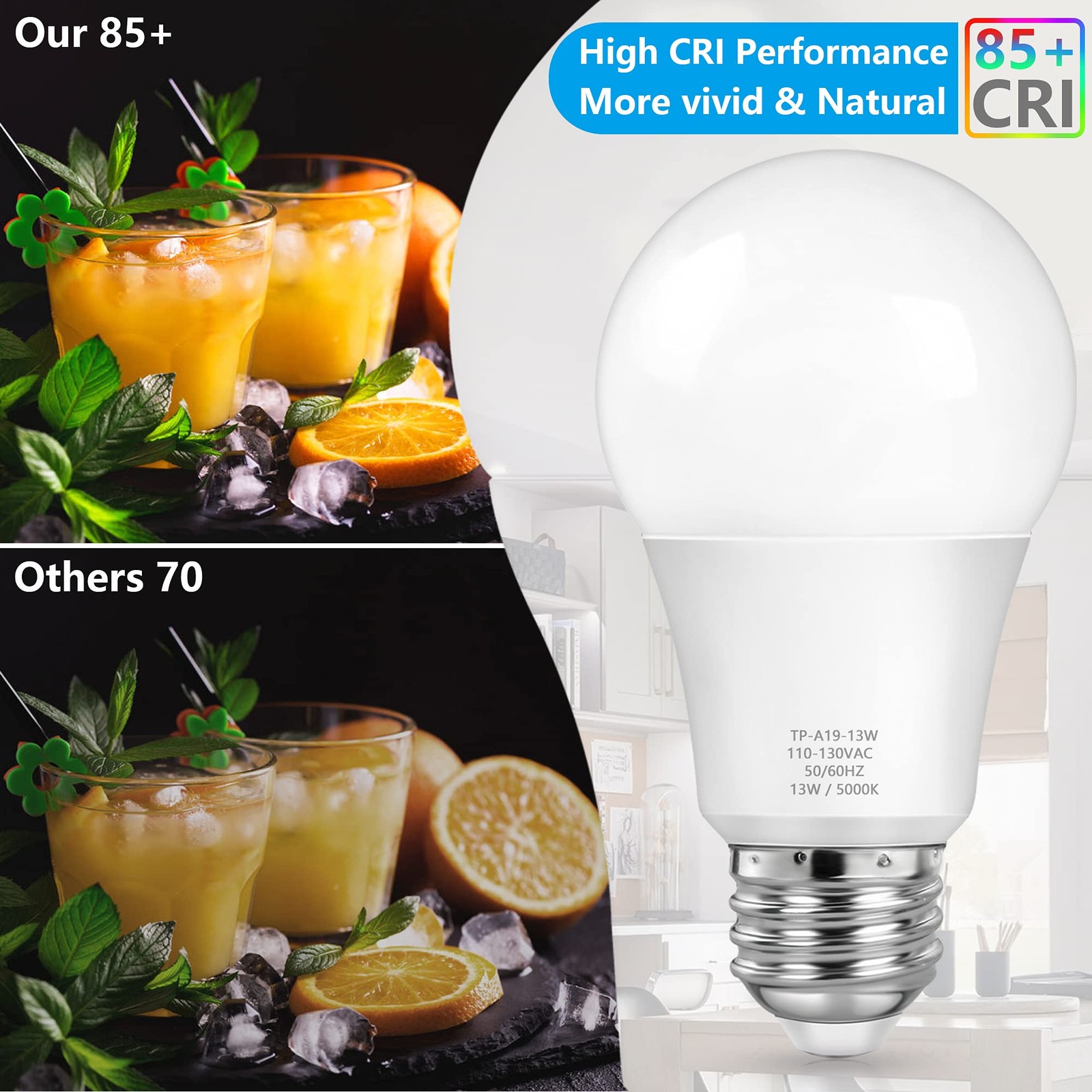 A19 LED Light Bulbs, 100 Watt Equivalent LED Bulbs, Daylight White 5000K, 150…