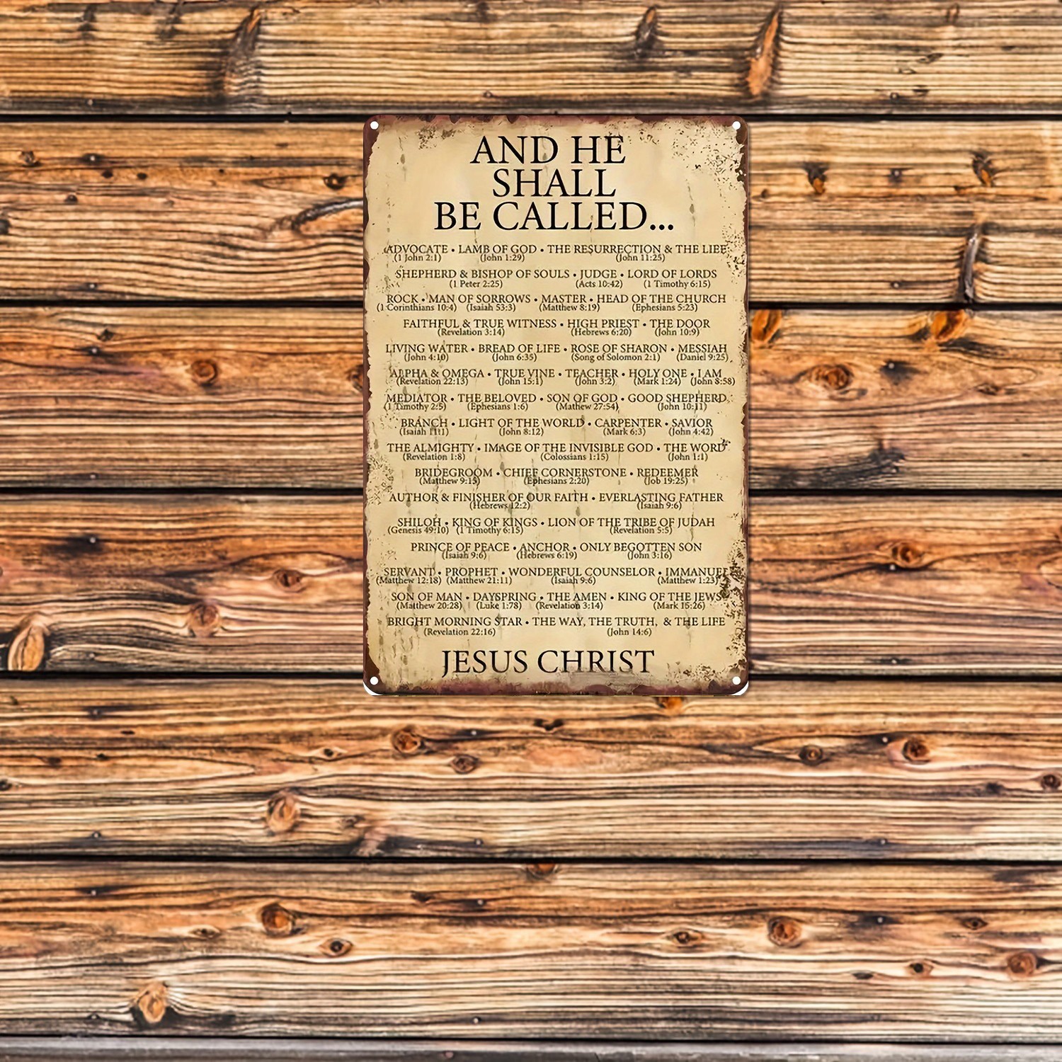 And He Shall Be Called Jesus Christ Metal Tin Sign Religious Home Decoraiton