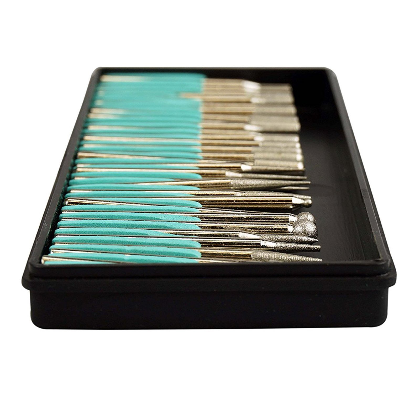 30pc Diamond Tip Cutting Burr Bit Set for Rotary Tool (Many Grit Sizes)