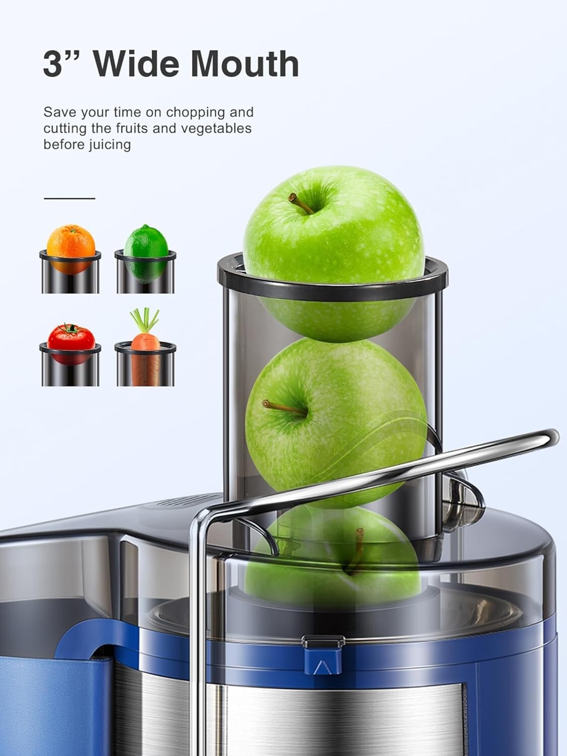 Efficient 800W Juicer with Dishwasher Safe Parts – Fast & Easy Juice Extraction