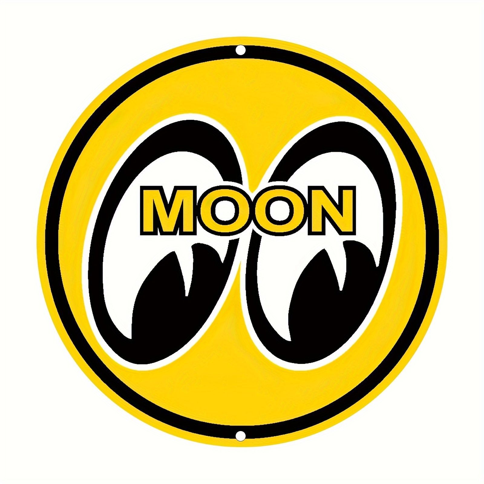 Vintage Moon Eyes Round Metal Sign Retro Automotive Hot Rod Art Decoration Gift