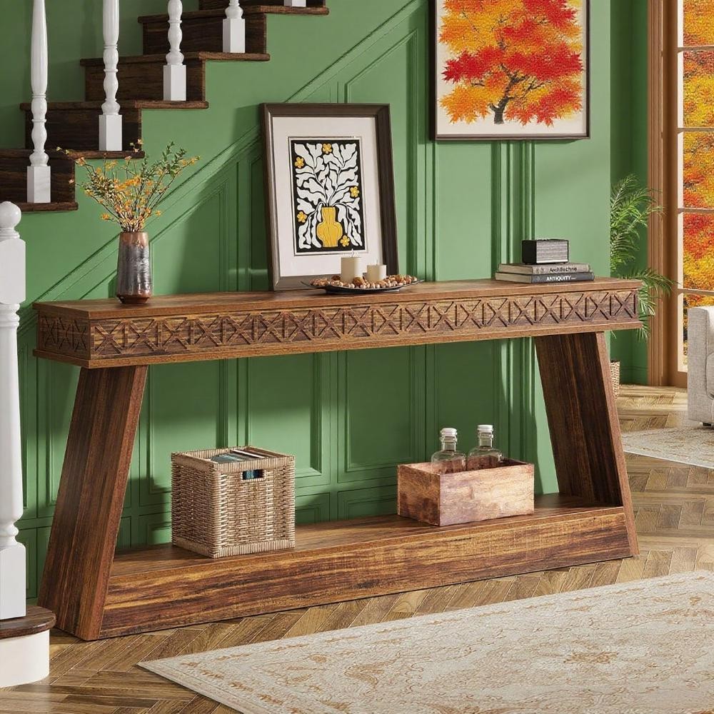 2-tier Sofa Table Long Console Table Living Room Table Behind Couch Table