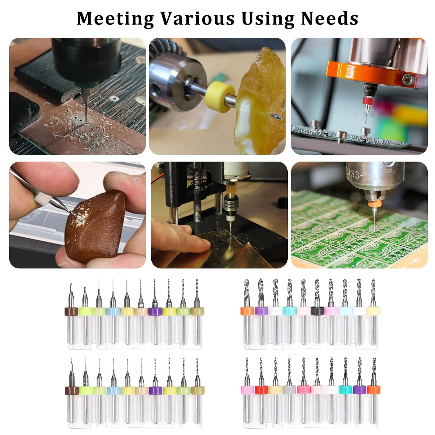 40PCS PCB Drill Bits from 0.1mm-3.0mm Micro Drill Bits Set | Spiral Flute Car…