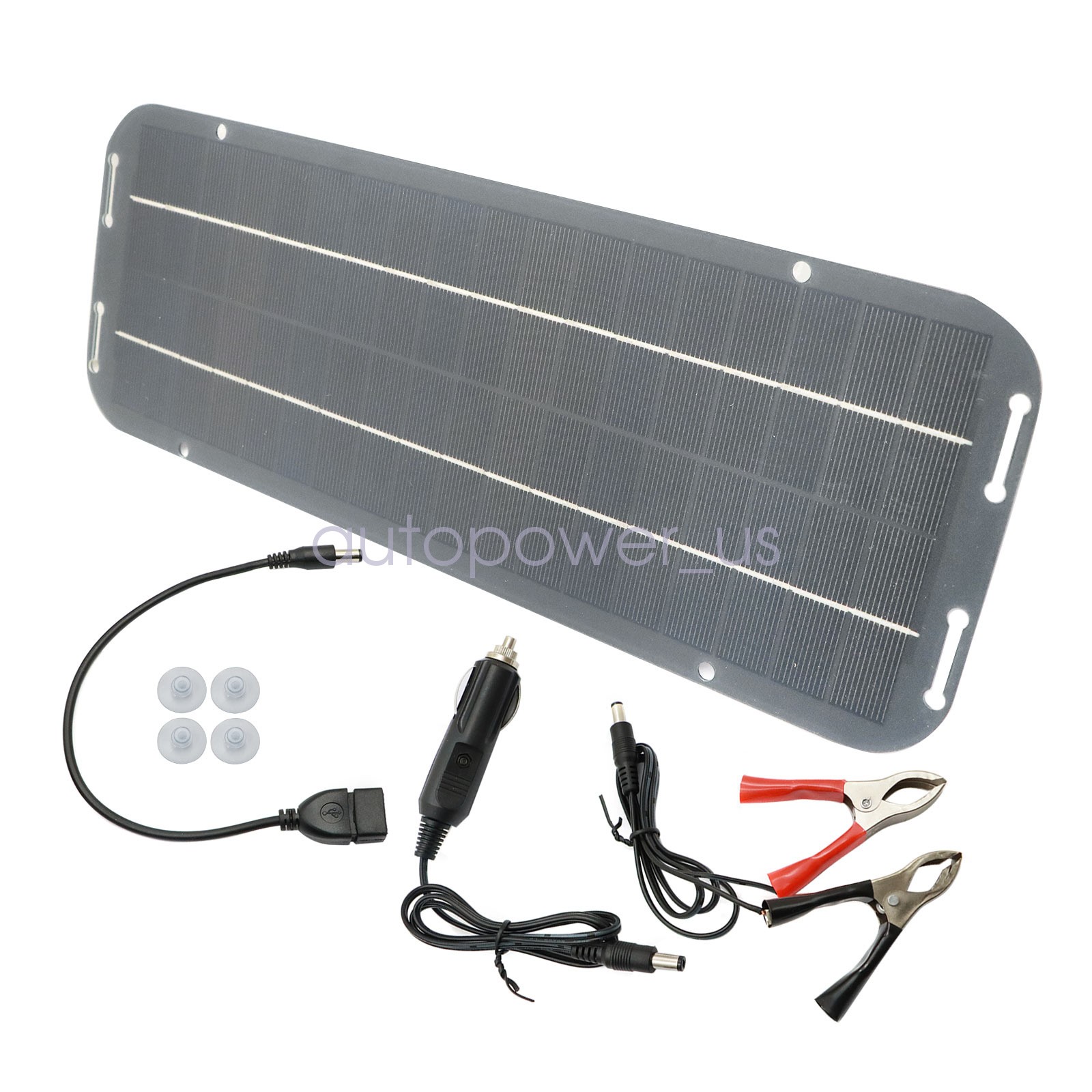30W Solar Panel 12V Trickle Charger Battery Charger Kit Maintainer Boat Car RV