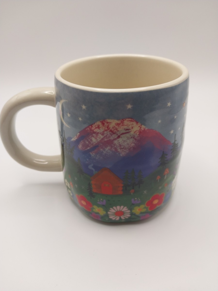 Natural Life Cozy Mountain Floral Ceramic Mug Multicolor Decorative Kitchen Gift